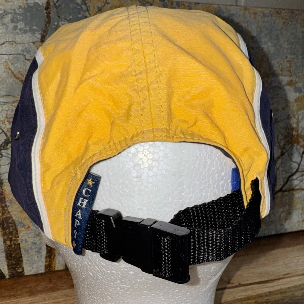 Chaps Ralph Lauren 90’s Y2K Yellow & Navy color block skater/biking hat - Picture 4 of 9